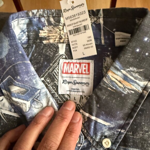 Marvel X Reyn Spooner Guardians Of The Galaxy Aloha Shirt Short Sleeve Button-Do - Picture 3 of 5